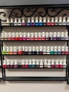 lot 109 image: Lot of 68 Gel Nail Polish & Rack (plus extra rack)