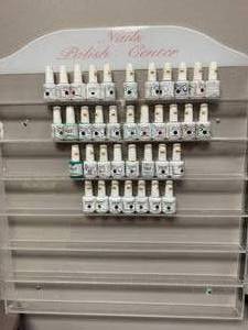 lot 110 image: Lot of 37 Gel Nail Polish & Rack (plus extra rack)