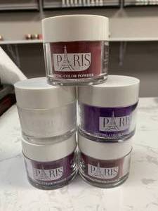 lot 124 image: Lot of Paris Color Dipping Nail Powders 2oz ($15 each on Amazon)
