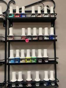 lot 105 image: Lot of 28 Gel Nail Polish & Rack