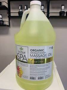 lot 132 image: La Palm Citrus Massage Oil  $52.99 Retail Online