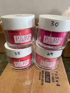 lot 114 image: Lot of Paris Color Dipping Nail Powders 2oz ($15 each on Amazon)