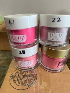 lot 116 image: Lot of Paris Color Dipping Nail Powders 2oz ($15 each on Amazon)