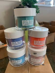lot 131 image: Lot of Paris Color Dipping Nail Powders 2oz ($15 each on Amazon)