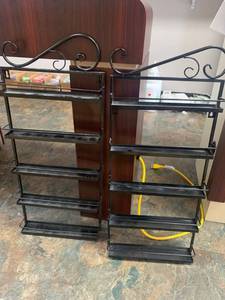 lot 18 image: Lot of 2 Black Nail Polish Shelves 26 12 Tall