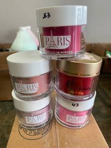 lot 117 image: Lot of Paris Color Dipping Nail Powders 2oz ($15 each on Amazon)