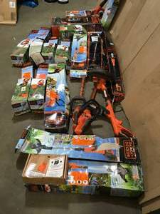 LOT WITH BLACK DECKER LAWNOUTDOOR TOOLS SEE PICS NOT CHECKED