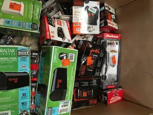 Gaylord full of assorted hardware, tools, door hardware and more SEE PICS