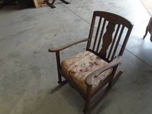 Vintage Rocking Chair with Cushioned Seat