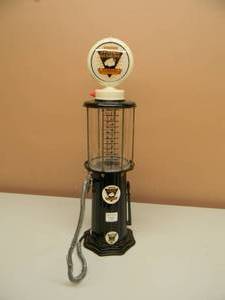 lot 8 image: AVIATION GASOLINE (LIGHTED) Gasoline Pump - Jolly Good Industries Inc.CIRCA 1920 - APPROX 21 by 6 - AWESOME PIECE - SEE PICTURES