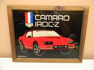 lot 26 image: VINTAGE CAMARO IROC-Z SIGN BY GRAPHIC CREATIONS INC. - VERY NICE - APPROX 18 BY 14 - SEE PICTURES