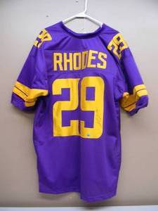 lot 35 image: MINNESOTA VIKINGS XAVIER RHODES SIGNED COLOR RUSH JERSEY WITH COA - NEW - AWESOME PIECE - SEE PICTURES