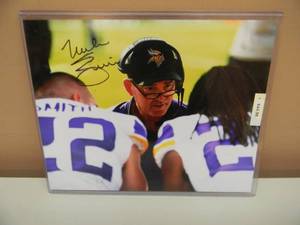 lot 40 image: MINNESOTA VIKINGS MIKE ZIMMER SIGNED 8 BY 10 PHOTO WITH COA - NEW - AWESOME PIECE - SEE PICTURES