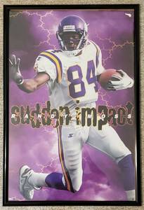 lot 34 image: Randy Moss 1998 ORIGINAL SUDDEN IMPACT COSTACOS SPORTS 6546 HOF POSTER - RARE - FULL SIZE POSTER STILL IN PACKAGE - AWESOME RARE PIECE READY FOR FRAMING - SEE PICTURES