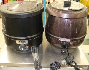 lot 30 image: (2) Soup Warming Pots