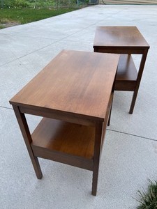 lot 7 image: Paul McCobb Mid Century Modern Wood Side Tables Pair