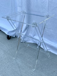 lot 13 image: Mid Century Solid Lucite Folding Table