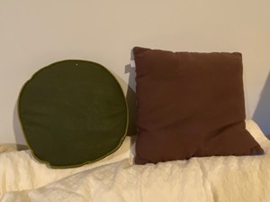 lot 38 image: Pair Vintage Throw Pillows- Unicorn Pillow