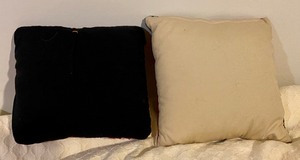 lot 39 image: Pair of Vintage Small Throw Pillows- Reds