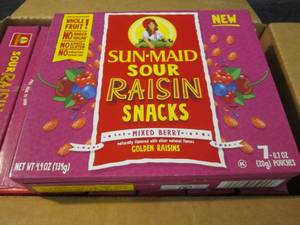 8- 4.9 oz Boxes Sun Maid Sour Raisi...