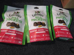 3- 7.9 oz Bags Greenies Pill Pocket...