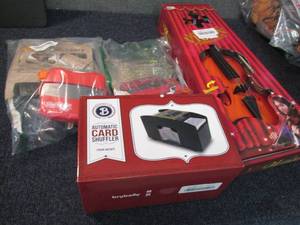 2 Viewmasters, Toy Violin, Card Shu...
