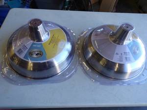 lot 105 image: Pair of Unopened Warehouse Pendant Brushed Nickel Finish Lights