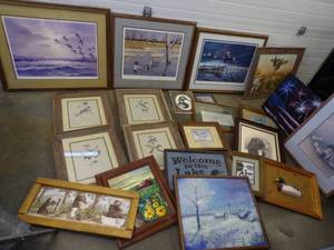 lot 170 image: Large lot of Frames Artworks and prints some signed