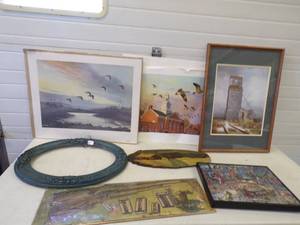 lot 191 image: Antique picture frame, Artwork and framed print