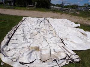 lot 217 image: Pair of Shoremaster 120 wide x 25 Boat Lift Canopy Tarps