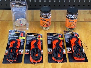 lot 96 image: Lot f New Keeper Flag-It Bungee Cord Towing Straps, Bungee Straps, Etc