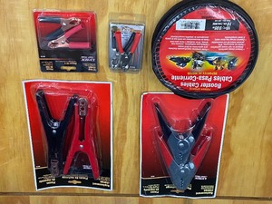 lot 100 image: Box Lot Of Replacement Clamps, ATV Booster Cables, Etc