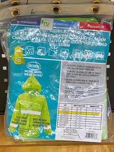 lot 131 image: (3) New Boss .35mm High-Visibility Rain Jackets, Size Large