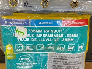 lot 135 image: (2) Unused Boss .35mm Two-Piece Rain Jacket & Bibs Set, Size XL