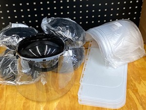 lot 139 image: Box Of (5) New Econ Head-Gear Safety Shield Head Frames With Assorted New Replacement Safety Shields
