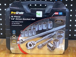 lot 44 image: Pro-Grade 16-Piece 12-Drive SAE Socket Sr