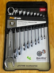 lot 46 image: Pro-Grade 10-Piece Combination  SAE Wrench Set