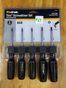lot 63 image: Pro-Grade 5-Piece Torx Screwdriver Set