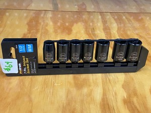 lot 64 image: Pro-Grade 7-Piece 12 Metric Impact Socket Set