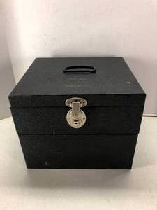 lot 31 image: Antique Locking Metal Box  File Carrying Case