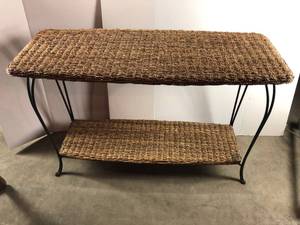lot 89 image: Wicker (Behind the Couch) Table Sturdy Metal