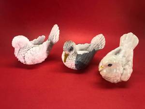 lot 138 image: (3) Birds of Paradise One is Carved Soap Stone