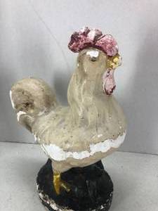 lot 186 image: Vintage Carnival Chalk-ware Very Old Roaster Chicken