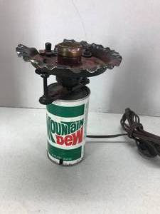 lot 187 image: Tramp Art Mountain Dew Lamp. 