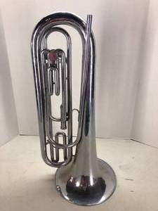 lot 4 image: Silver Single Valve Tuba