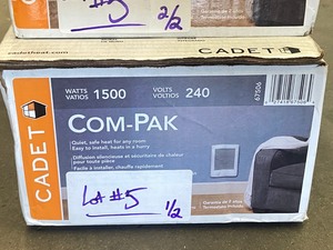 lot 5 image: Lot Of (2) Cadet Cam-Pak Flush-Mount Heaters