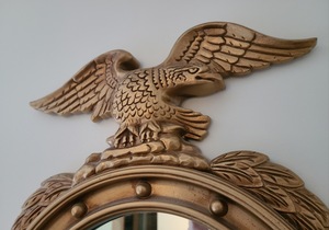 lot 60 image: Vintage Mirror with Eagle Figurine