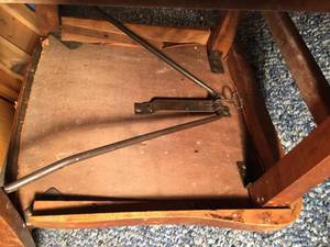 lot 154 image: Vintage Wooden Folding Chair With Padded Seat