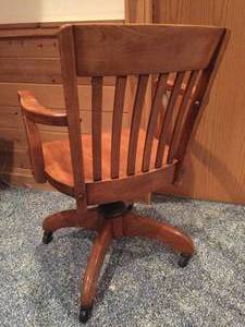 lot 176 image: Wooden Rolling Office Chair
