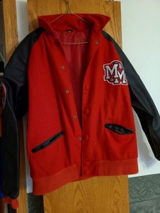 lot 281 image: Mickey Mouse Leather Varsity Jacket